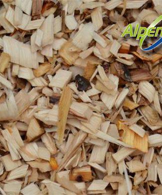 Cippato di legno vergine abete con corteccia